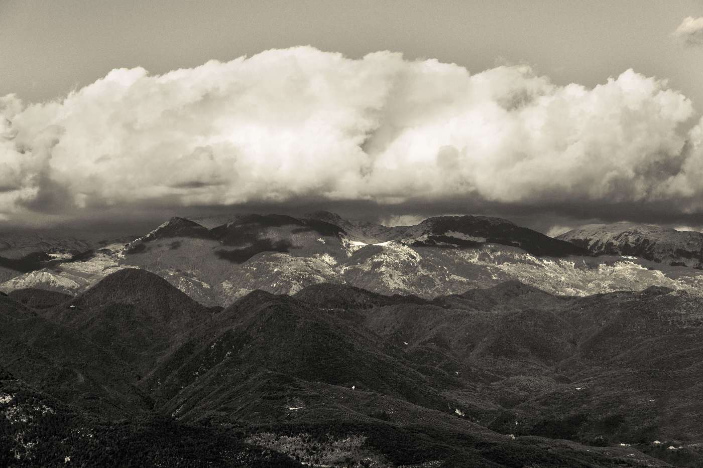 Panorama della catena montuosa dei Monti Simbruini